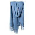 thumbnail image 1 of Warm Long Scarves Winter Scarfs Pure Color Scarf Tassel - blue, 1 of 5