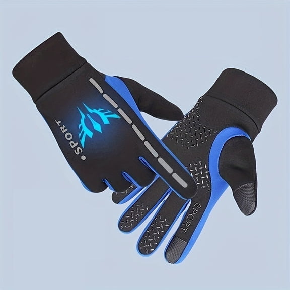 Warm Luminous Split-Finger Ski Gloves for Kids Aged 5-12 - One Size Fits All, Perfect for Autumn and Winter Outdoor Activities
