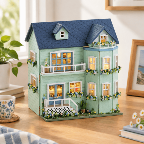 Warm Manor DIY Miniature Wooden House Building Kit Craft Gift