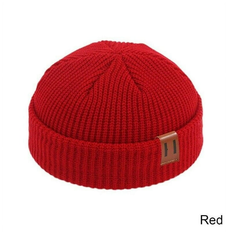 Warm Men Mini Fisherman Beanie Hat Knitted Ribbed Docker Skull Cap