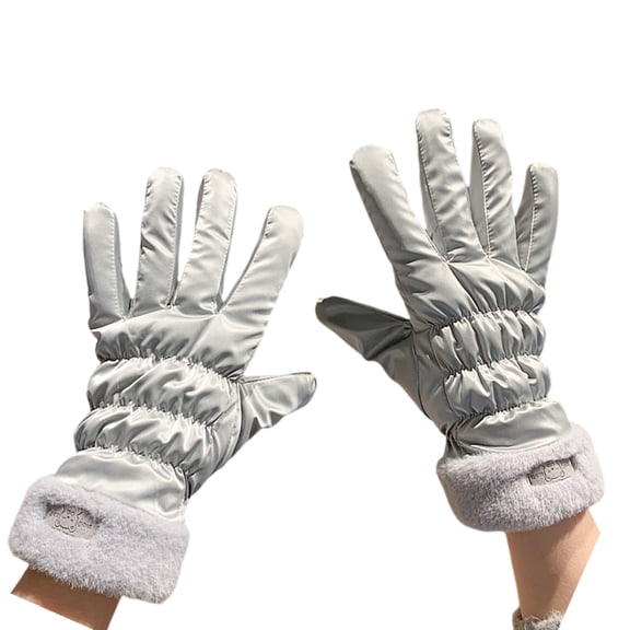 Warm Mitten Soft Plush Gloves Hand Protectors Perfect for Cold Weather Touchable Screen Function for Adults