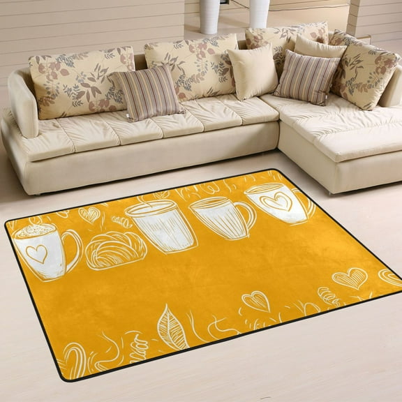 Warm Mugs Together Soft Polyester Area Rug 36''x24'', Non Slip, Memory Foam, Water Absorbent