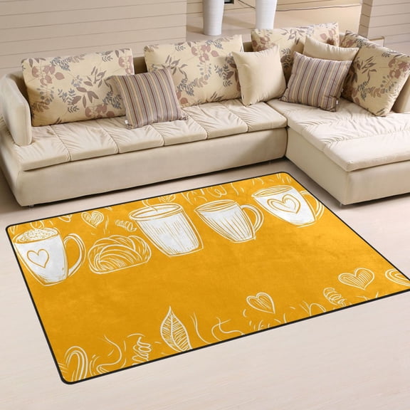 Warm Mugs Together Soft Polyester Area Rug 60''x39'', Non Slip, Memory Foam, Water Absorbent