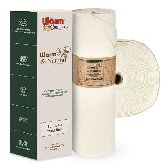 Warm & Natural Cotton Batting 45" x 40 Yard Bolt