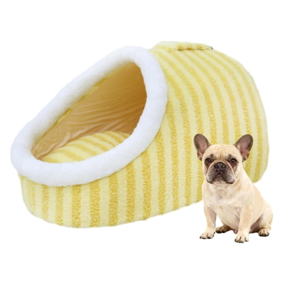 Warm Nest Bed, Soft Cozy Pet Cave with Removable Cushion, Washable Semi-Enclosed Pet Bed with Non-Slip Base for Small and Medium Cats and Dogs