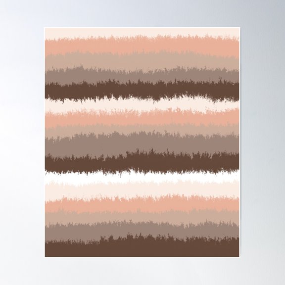 Warm, Neutral, Fuzzy Stripes Poster Wall Art, Modern Wall Decor For Living Room Bedroom, 8x12 UNFRAMED