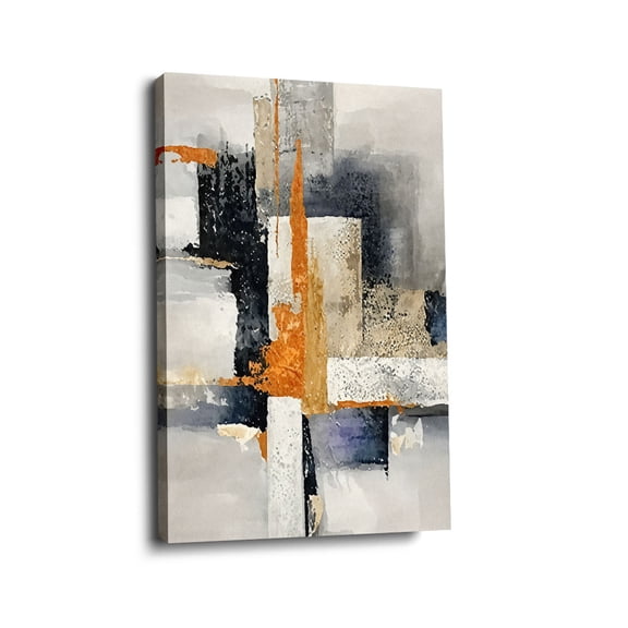 “Warm Neutral Geometric” Minimalist Canvas Wall Art Ready to Hang for Living Room and Bedroom