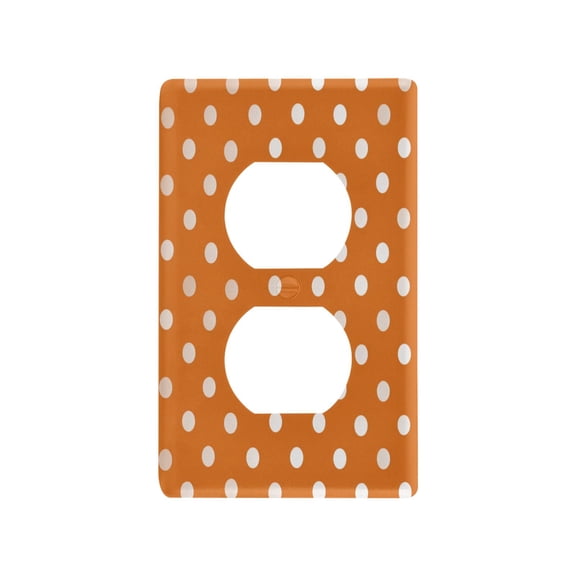 Warm Orange Cream Dots Decorative Wall Plate, Flame Retardant PC Plastic Light Switch & Outlet Cover with Mounting Screws Fits Duplex Outlets