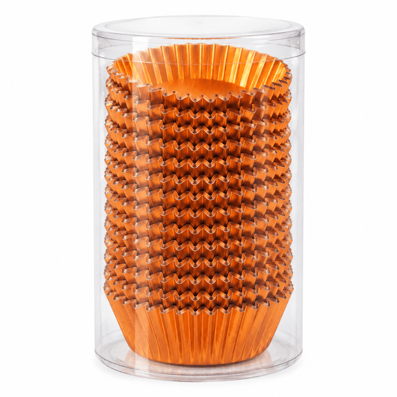 Warm Orange Foil Cupcake Liners Baking Cups for Party, Birthday and More, 120-Count