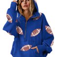 thumbnail image 1 of Warm Pack Front Hooded Sweatshirt Women's Athletic Football Visual Casual Down Coat For Active Routines, 1 of 8