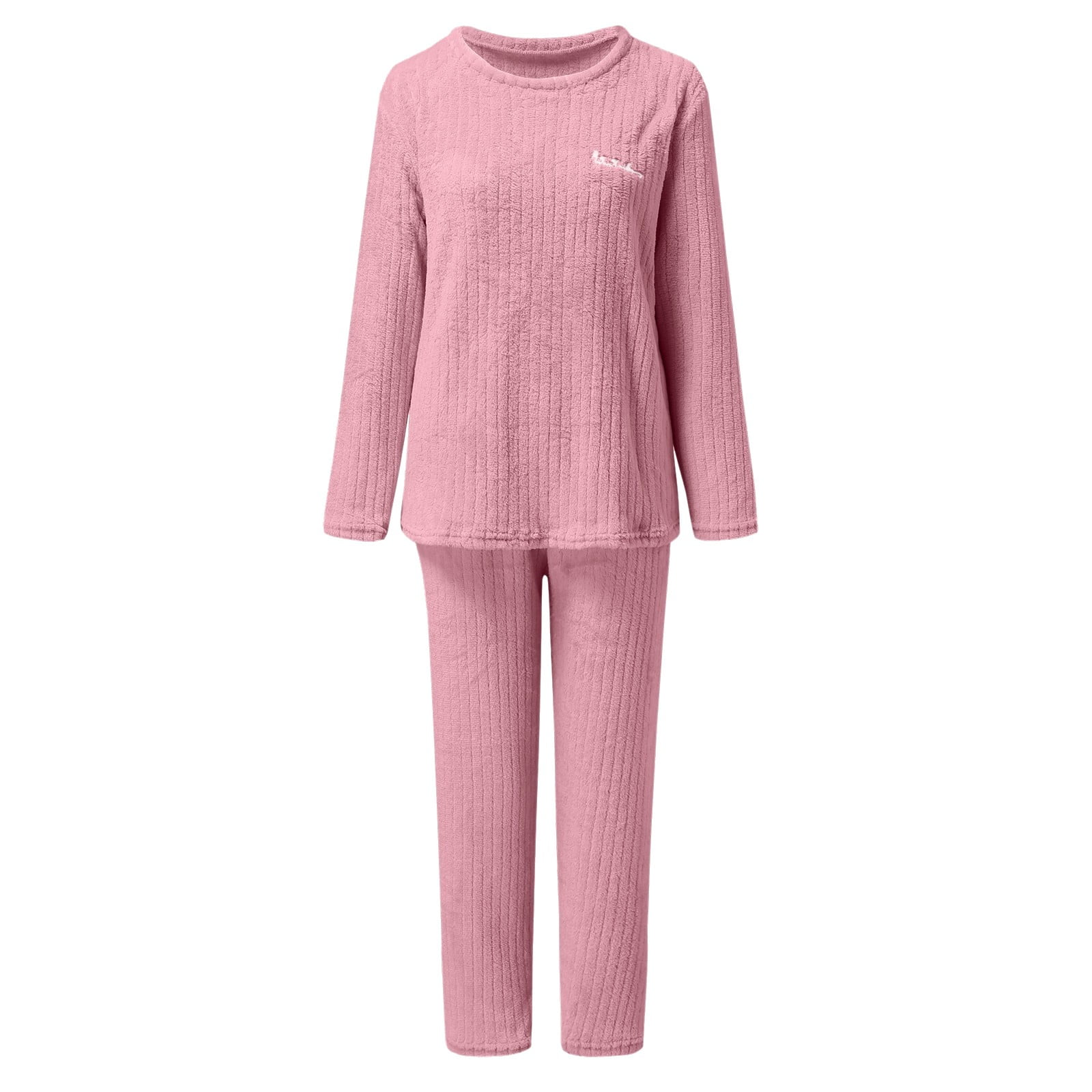 Women's Fuzzy Fleece Pajama Set - 2 Piece Fluffy Long Sleeve Shirt & Pants (Oversized Lounge Set)