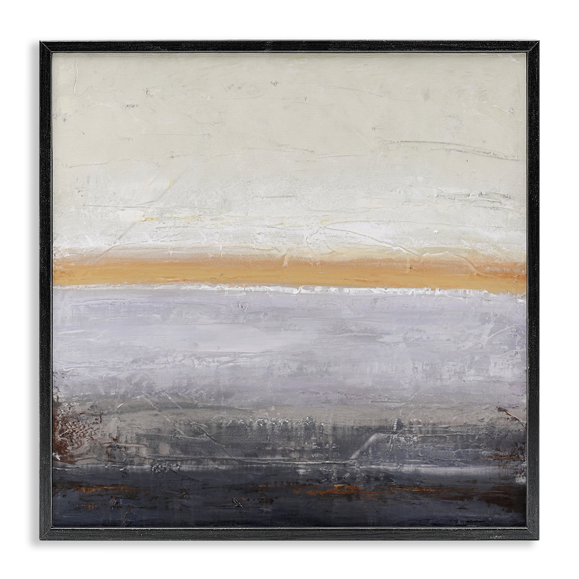 Warm Peachy Horizon Black Framed Giclee Art, design by Design Fabrikken