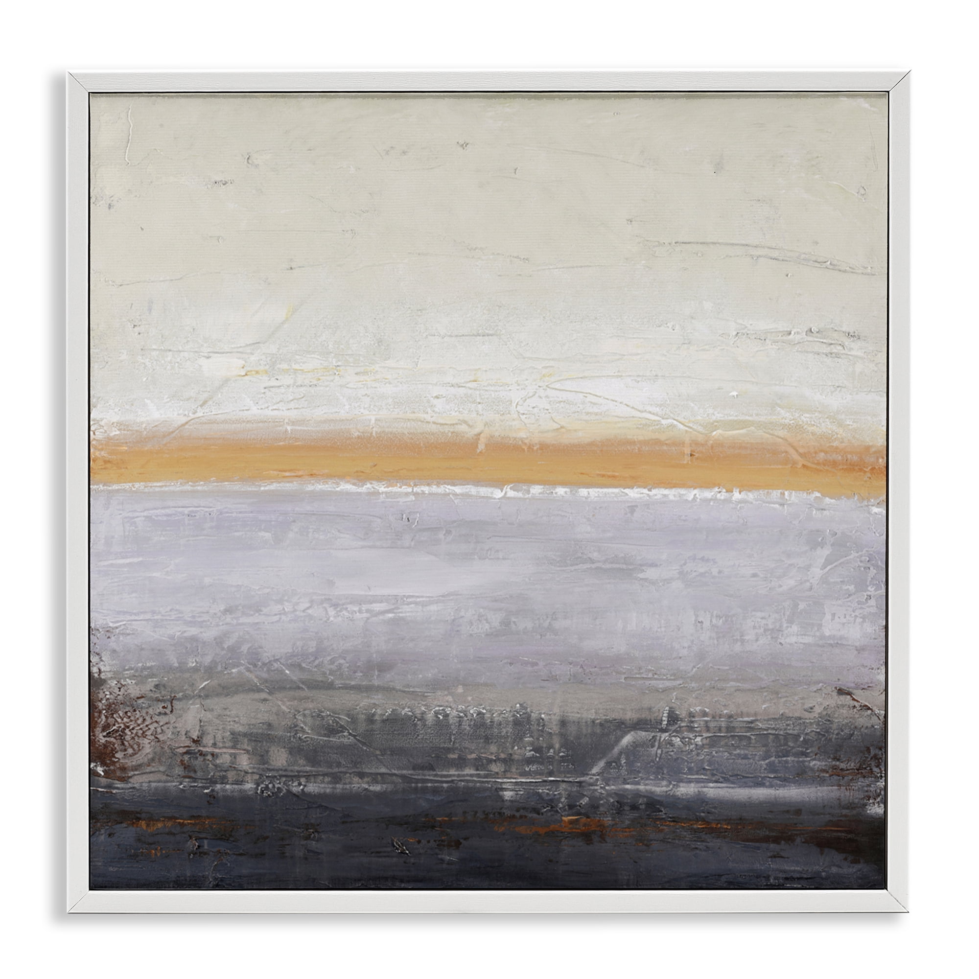 Warm Peachy Horizon White Framed Giclee Art, design by Design Fabrikken