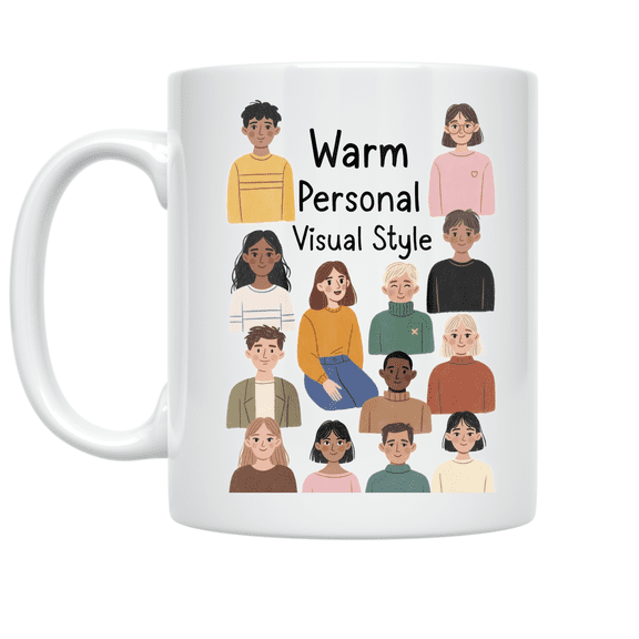 Warm Personal Visual Style - Human-Centered Aesthetic - 11 oz Ceramic Coffee Mug