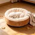 thumbnail image 1 of Warm Pet Bed for Cats Dogs, Removable Cloth Cat Bed, Cozy Soft Pet Mat, Brown, 15.75-23.62 Inch, 1 of 7
