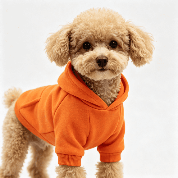 Warm Pet Hooded Sweatshirt, Soft Comfortable Dog Hoodie With Front Pocket, Cozy Cold‑Weather Daily Wear Outfit for Puppy Dogs, Breathable Casual Puppy Costume(Orange‑XL)