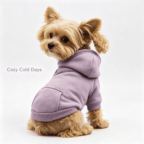 Warm Pet Hooded Sweatshirt, Soft Comfortable Dog Hoodie With Front Pocket, Cozy Cold‑Weather Daily Wear Outfit for Puppy Dogs, Breathable Casual Puppy Costume(Purple‑XXL)