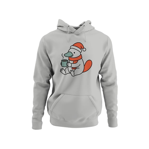 Warm Platypus Holding Coffee Men's Hoodie