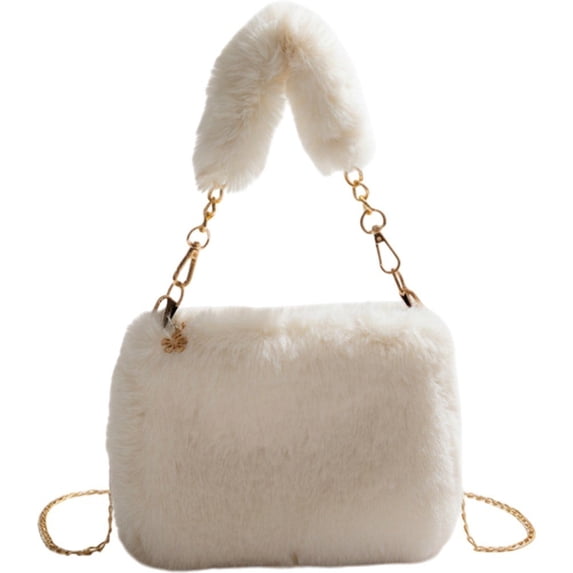 Warm Plush Handbag Autumn Winter Fluffy Tote Bag Luxury Chain Crossbody Bags Designer Shoulder Bag For Women