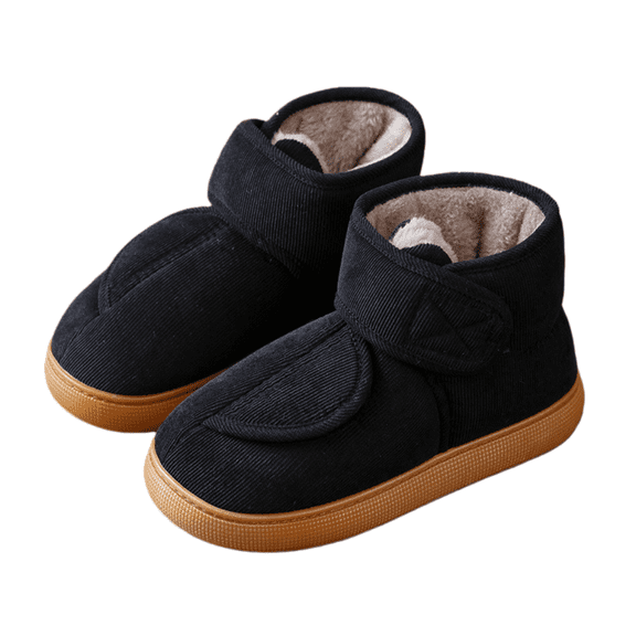 Warm Plush Open-Back House Slippers for Men & Women, Cozy Fleece-Lined High-Back Winter Indoor Outdoor Slippers, Non-Slip Thick Sole Warmth Shoes for Cold Weather
