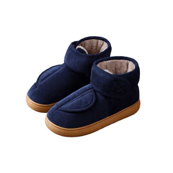 Warm Plush Open-Back House Slippers for Men & Women, Cozy Fleece-Lined High-Back Winter Indoor Outdoor Slippers, Non-Slip Thick Sole Warmth Shoes for Cold Weather