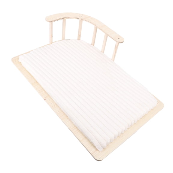 Warm Plush Wooden Elevated Cat Couch Sofa Bed Sleeping Pad Frame for Small Dogs Indoor Cats 15.75 In