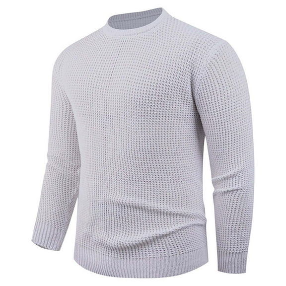 Warm Pullover Tops for Men Cable Knit Pullover Sweaters Crewneck Basic Tee Tops Solid Loungewear