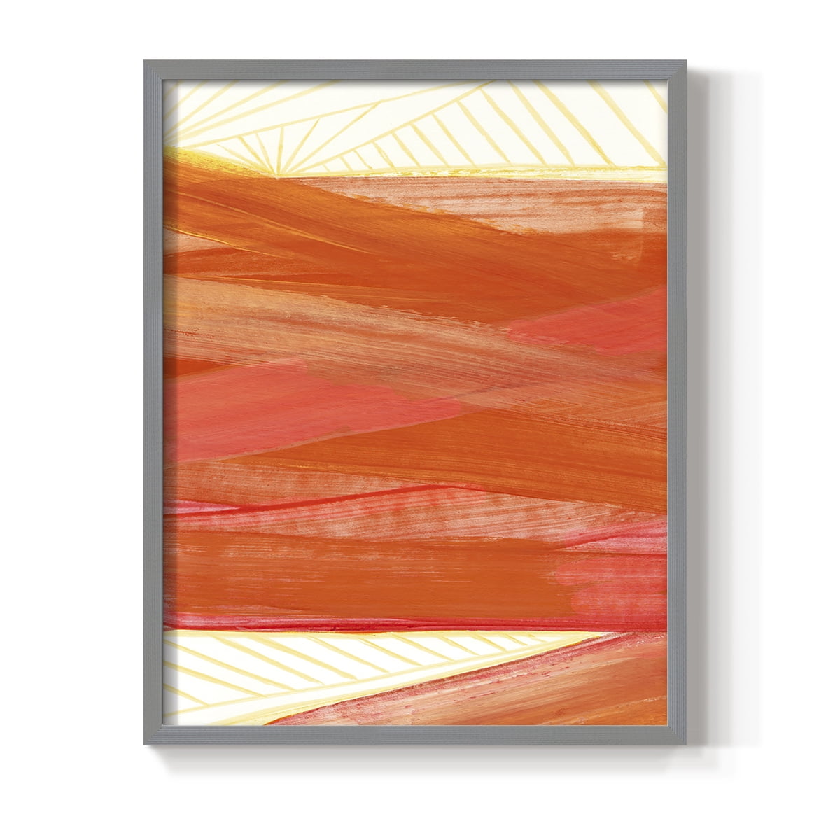 Warm Rays II Framed Print in Gray Solid Wood 16 x 20 Framed Print