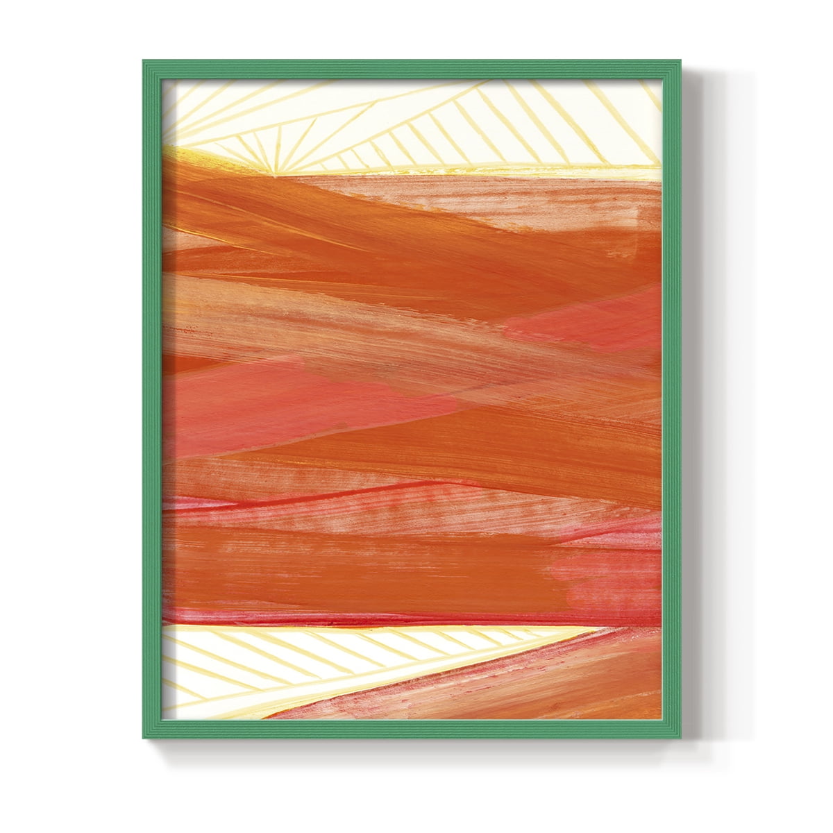 Warm Rays II Framed Print in Green Solid Wood 11 x 14 Framed Print