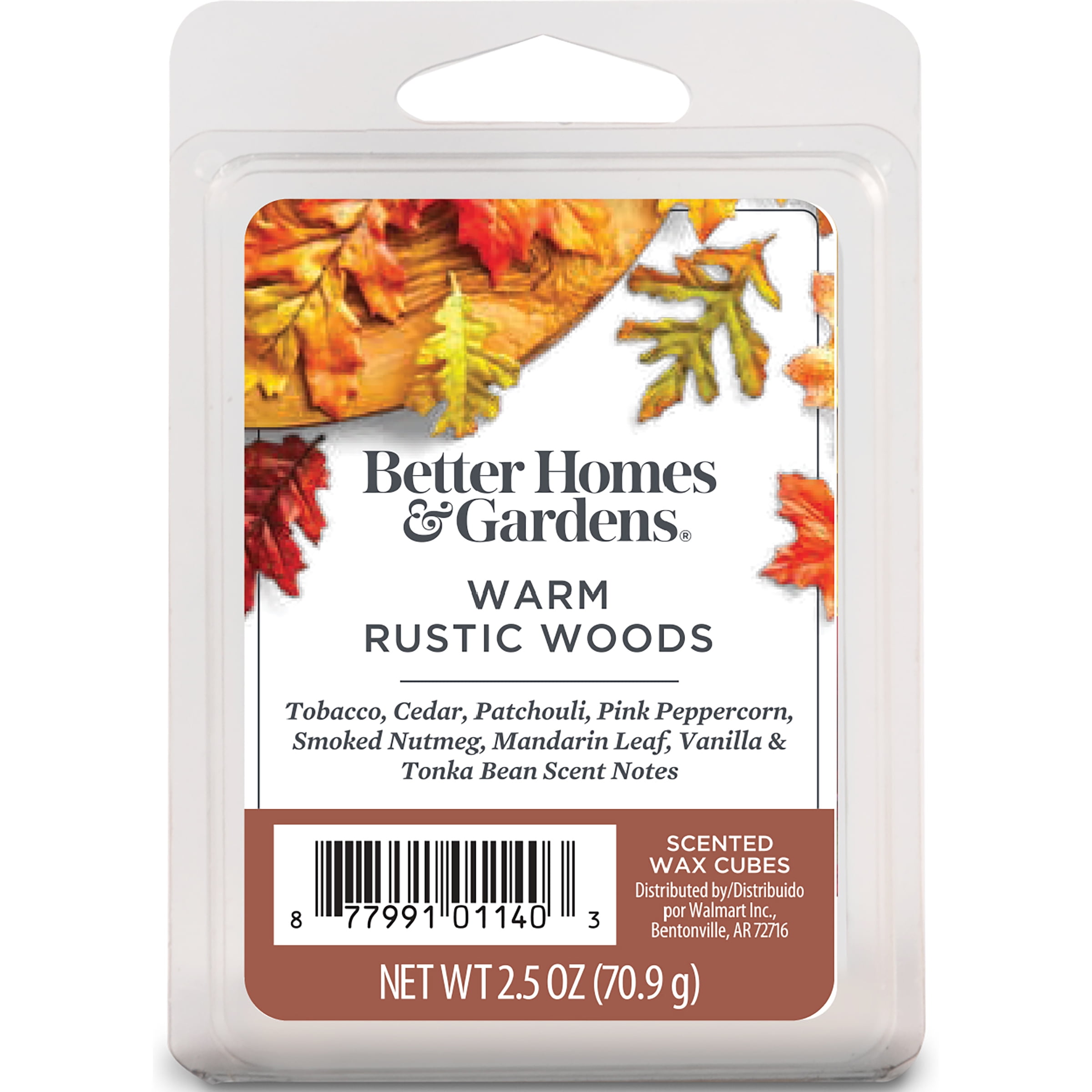 Warm Rustic Woods Scented Wax Melts, Better Homes & Gardens, 2.5 oz (1-Pack)