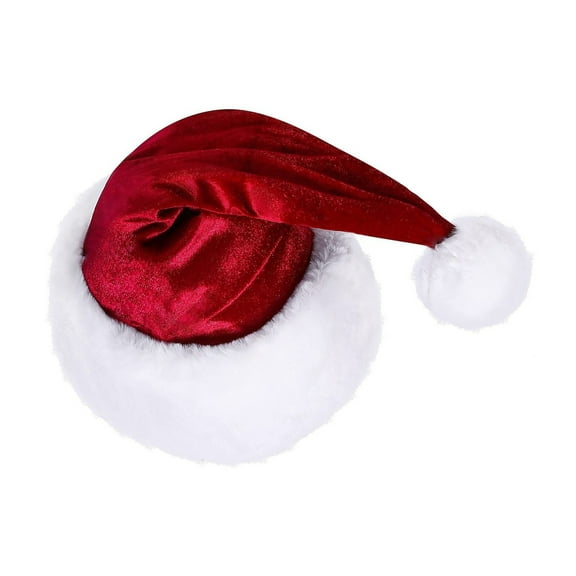 Warm Santa Hat Thicken Plush for Holiday Comfort Liner Christmas New Year Symbol Caps with White Brim