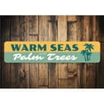 thumbnail image 1 of Warm Seas and Palm Trees Novelty Decor, Metal Wall Sign - 4x18 Inches, 1 of 4