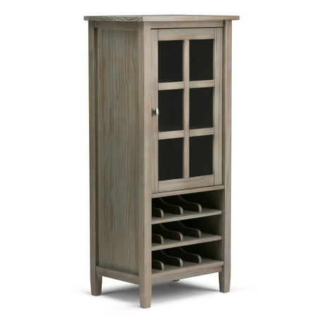 Simpli Home - Warm Shaker High Storage Wine Rack - Distressed Grey