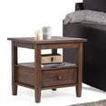 thumbnail image 1 of Simpli Home Warm Shaker Solid Wood 20 inch Wide Transitional End Table in Distressed Charcoal Brown, 1 of 10