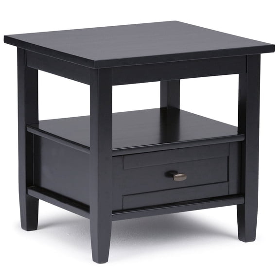 Simpli Home Warm Shaker Solid Wood 20 inch Wide Transitional End Table in Fog Grey