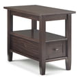 thumbnail image 1 of Simpli Home Warm Shaker Solid Wood 14 inch Wide Transitional Narrow Side Table in Tobacco Brown, 1 of 5