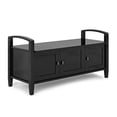 thumbnail image 1 of Simpli Home Warm Shaker Wood 44" Transitional Entryway Bench in Black, 1 of 7