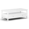 thumbnail image 1 of Warm Shaker Solid Wood 48 inch Wide Transitional Coffee Table in White, 1 of 9
