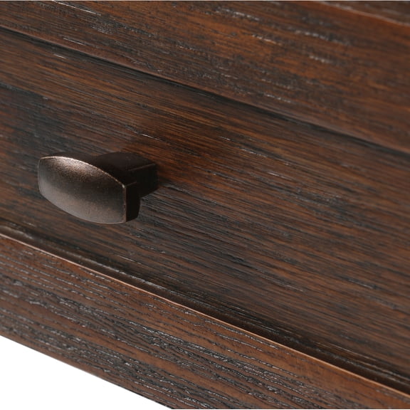 Warm Shaker Solid Wood 20 inch Wide Transitional End Table in Distressed Charcoal Brown