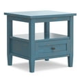 thumbnail image 1 of Simpli Home Warm Shaker Solid Wood 20 inch Wide Transitional End Table in Distressed Coastal Blue, 1 of 8