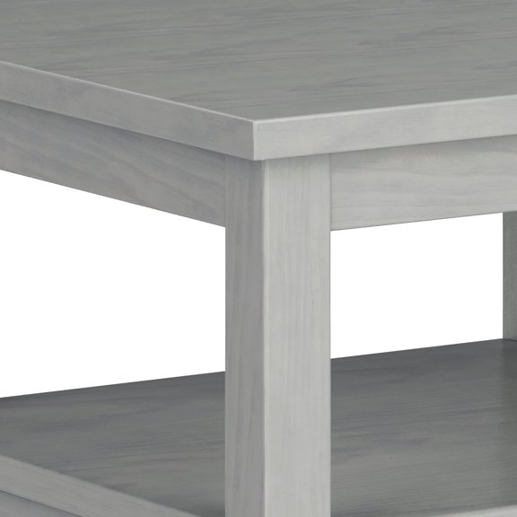 Warm Shaker Solid Wood 20 inch Wide Transitional End Table in Fog Grey