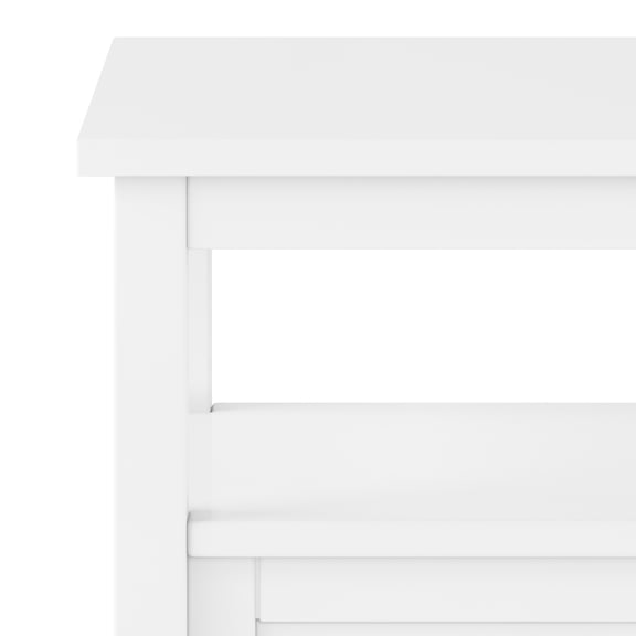 Warm Shaker Solid Wood 20 inch Wide Transitional End Table in White