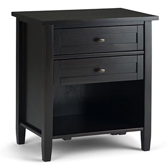 Warm Shaker Solid Wood 24 inch Wide Transitional Nightstand in Hickory Brown