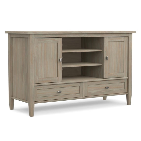Simpli Home Warm Shaker 47W TV Stand with Drawers, Doors and Shelves