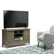 Warm Shaker Wood 47" Wood Transitional TV Media Stand in Gray For TVs up to 50"