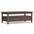 thumbnail image 1 of Simpli Home Warm Shaker Solid Wood 48 inch Wide Transitional Coffee Table in Farmhouse Brown, 1 of 12