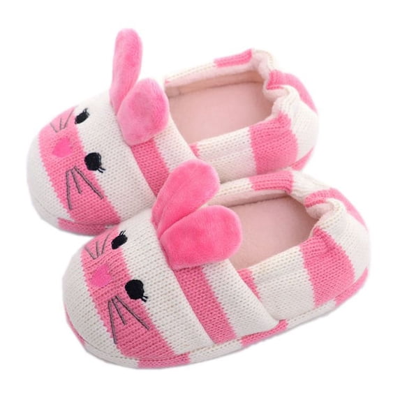 Warm Slip-On Girls Slippers - Pink Size 13/14 Non-Slip Heel Coverage 2-9Y Home Party