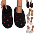 thumbnail image 1 of Warm Slippers for Women Fashion Casual Home Indoor and Outdoor Solid Color Heart-Shaped Slippers Plus Velvet Warm Slippers Cute Women's Bedroom Slippers Cozy Winter Soft Bedroom Shoes, 1 of 6