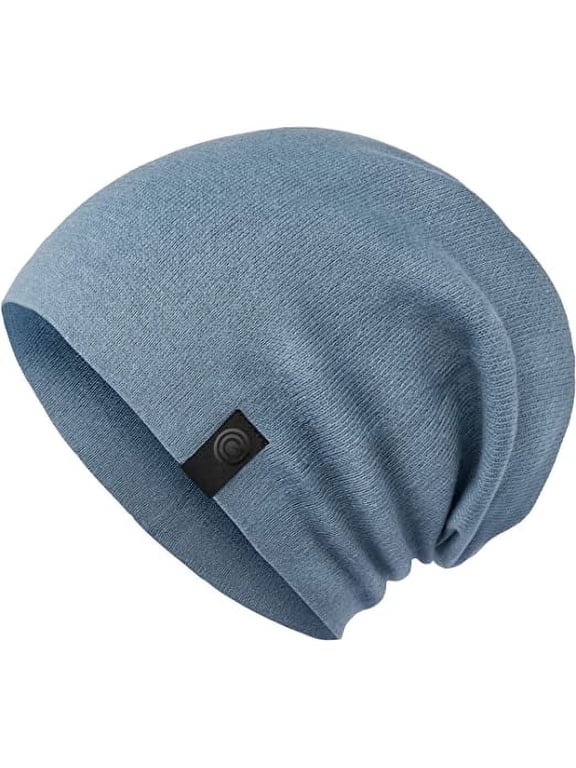 Warm Slouchy Beanie Hat - Deliciously Soft Daily Beanie in Fine Knit - 100% Cotton