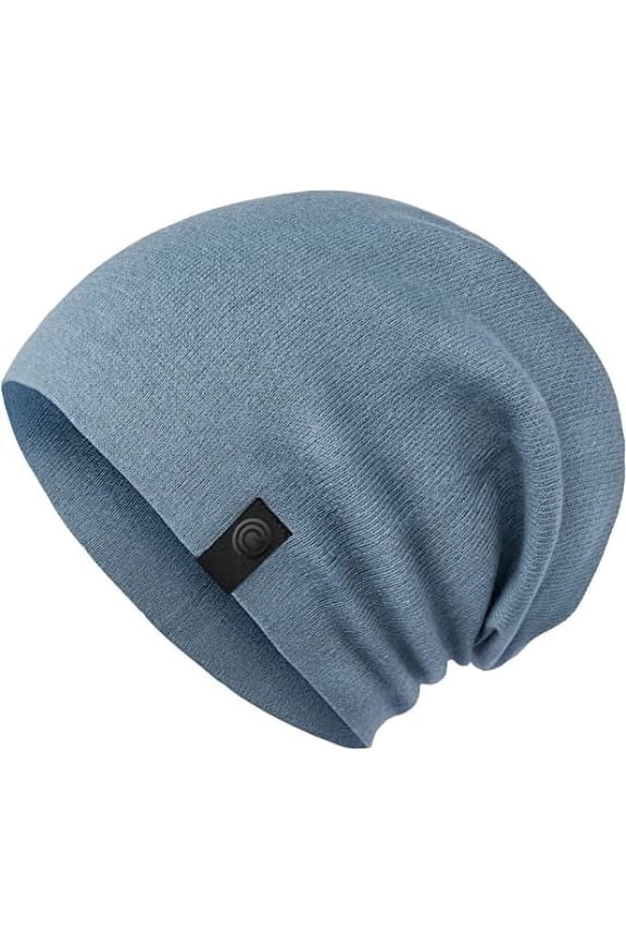 Warm Slouchy Beanie Hat - Deliciously Soft Daily Beanie in Fine Knit - 100% Cotton